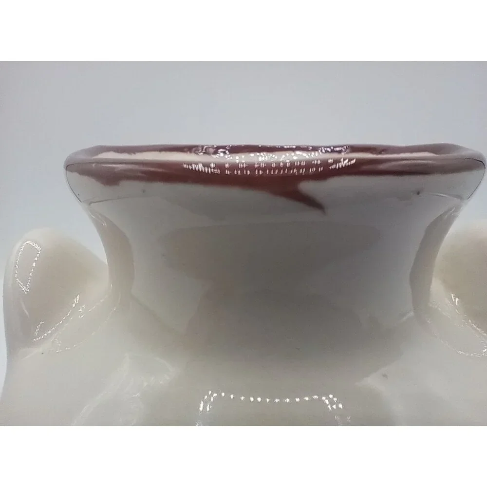 Milk Jug Vintage Vase Jar 4.5 inch Ceramic Farmhouse Country Charm Happy Cat
